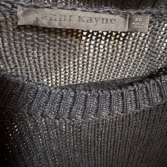 Jenni Kayne 100% Linen Loose Knit Crew Neck Sweater XS Navy - Picture 6 of 7